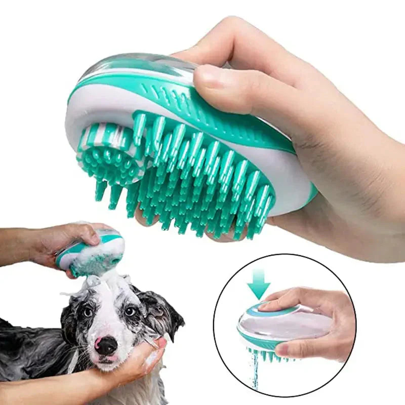 La brosse de bain relaxante pour chiens permet un nettoyage efficace et un massage relaxant