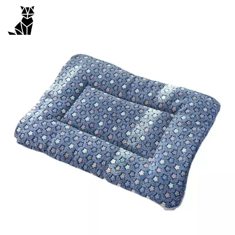 Tapis Doux pour Chiens : Lit pour chien à fleurs bleues et blanches - Tapis Doux Pour Chiens