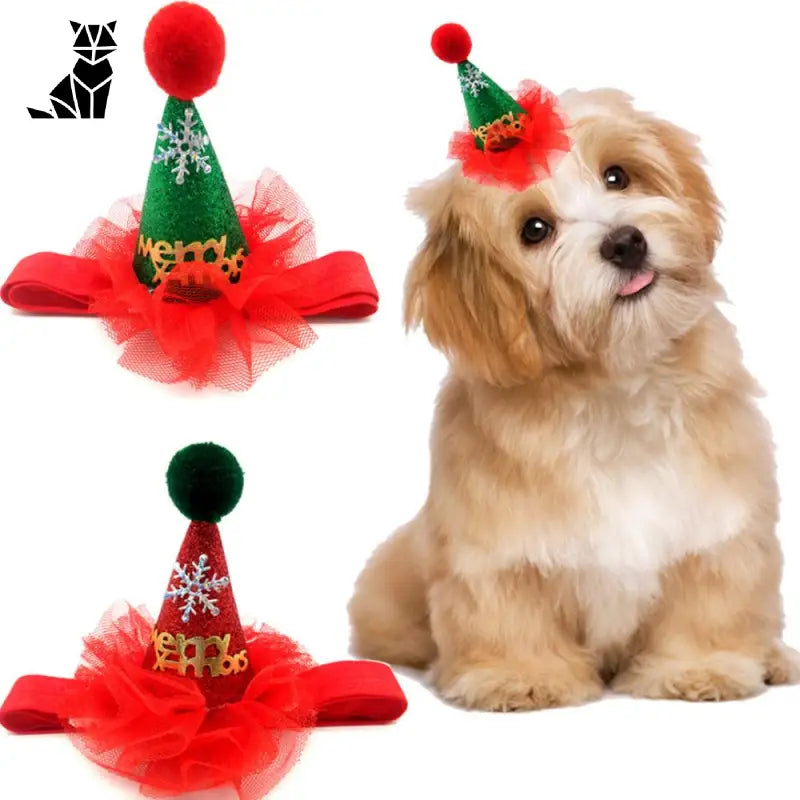 Chapeau pour Chien Pompom de Noël