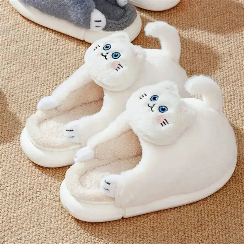 Chaussons en coton doux ’Cat Lover’ - Chaussons douillets et élégants avec un motif de chat mignon