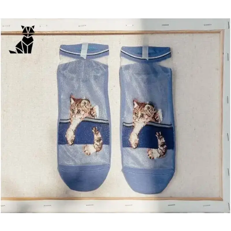 Chaussettes Chat Motif: Confort Et Style Félin à Vos Pieds! Bleu