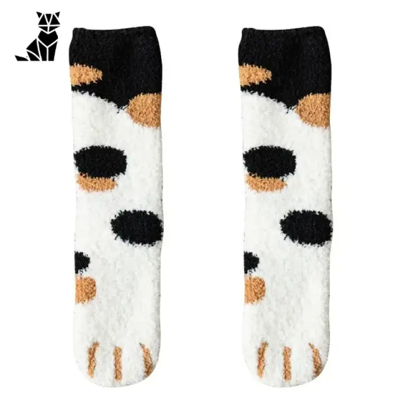 Chaussettes Chats Adorables Pour Des Petits Pieds Bien Au Chaud - Pois Foncé / 35-43