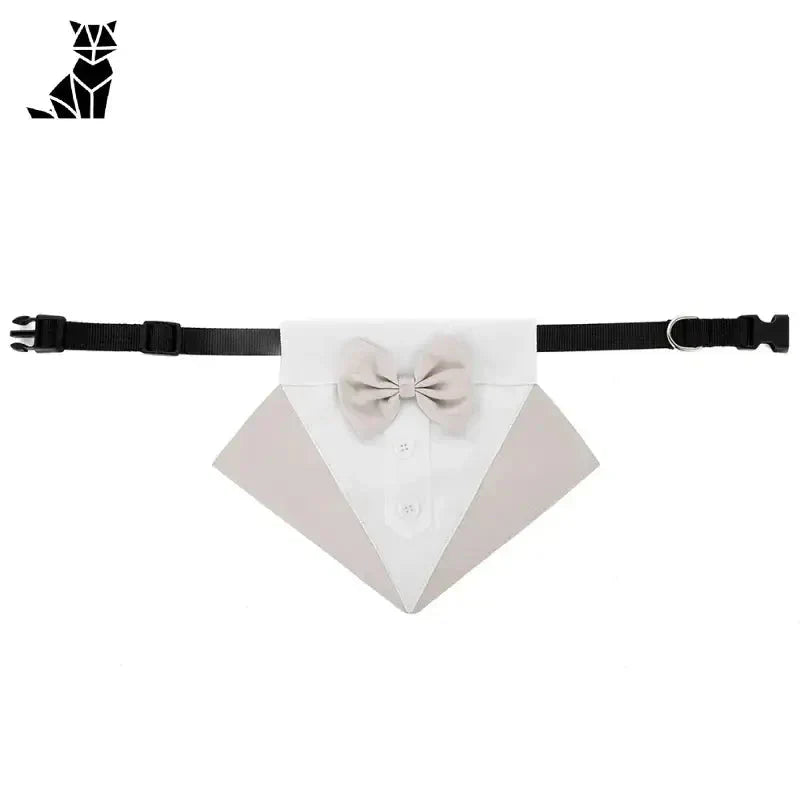 Chic nœud papillon collier pour chiens avec ceinture blanche et noire élégante