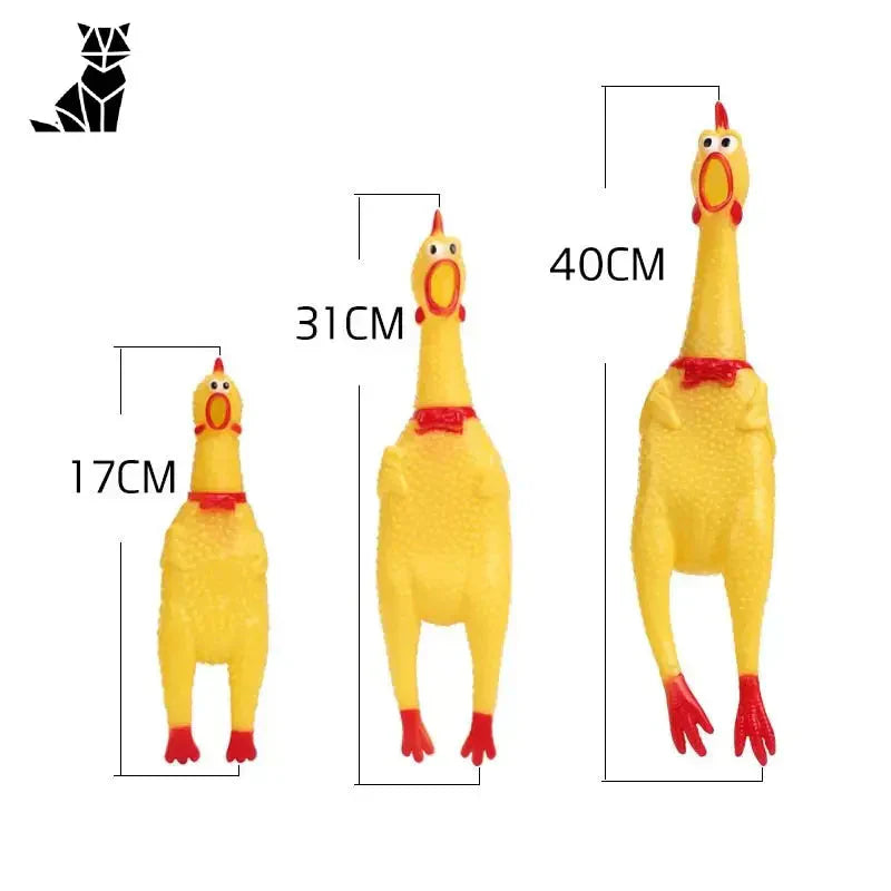 Jouet couineur en forme de poulet jaune et rouge de Jouets Couineurs pour chiens