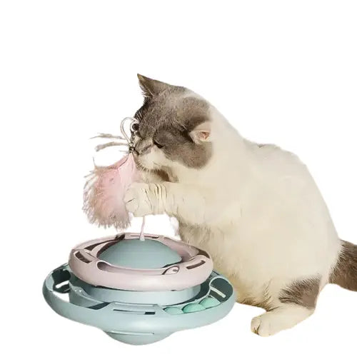 Jouet interactif pour chat : Jouet Interactif Design. Chat jouant joyeusement avec le jouet Transparent Background