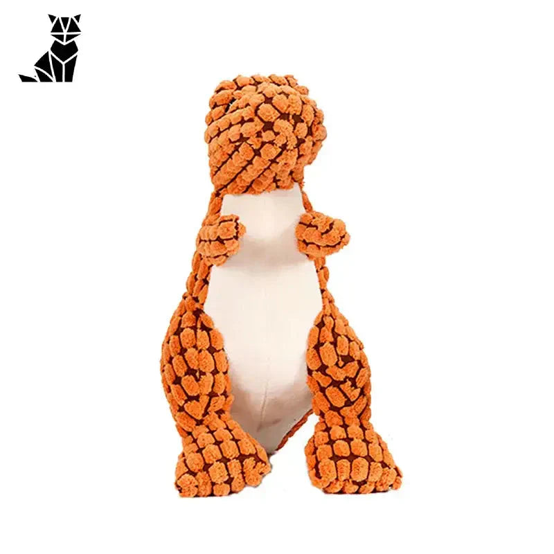 Jouet sonore original en peluche dinosaure : Animal en peluche avec grande écharpe orange - Peluche Sonore