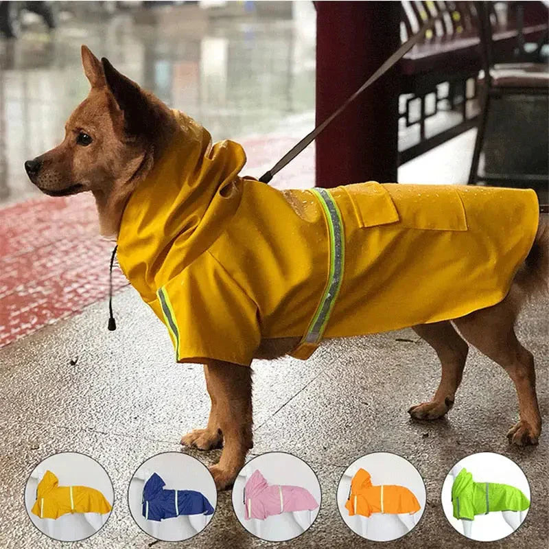 Manteau de pluie chic pour chiens S-5XL offrant une protection dans un design jaune imperméable