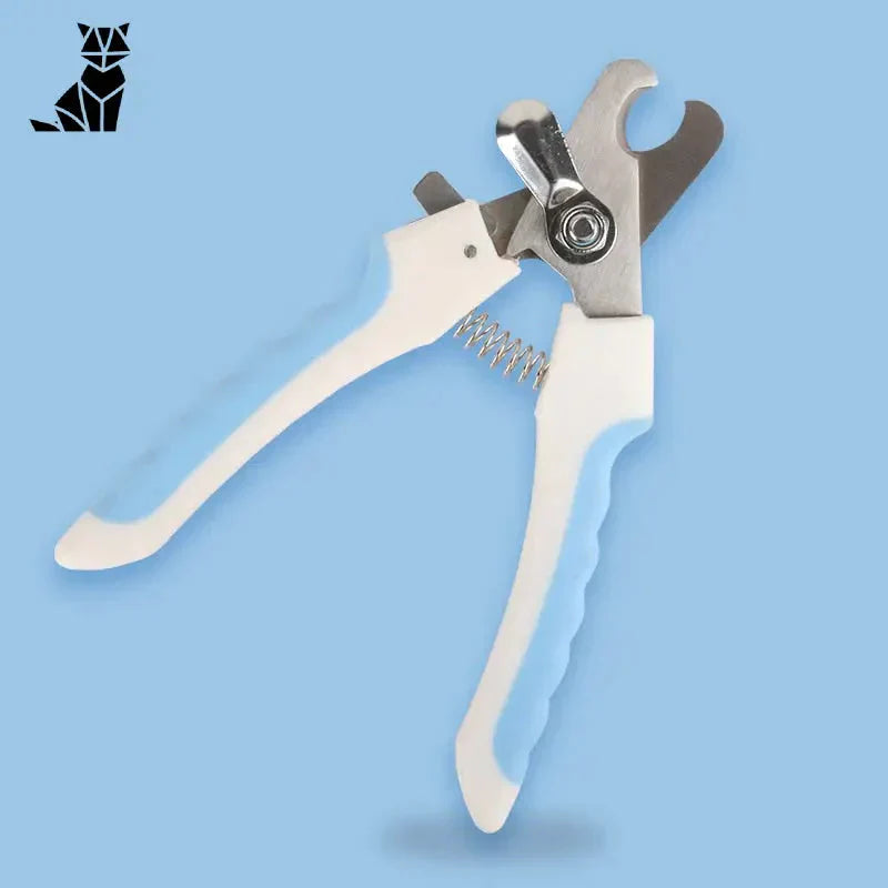 Essential Pet Tool - White Pliers for Precise Cutting | Outil Essentiel Coupe | Blue Background