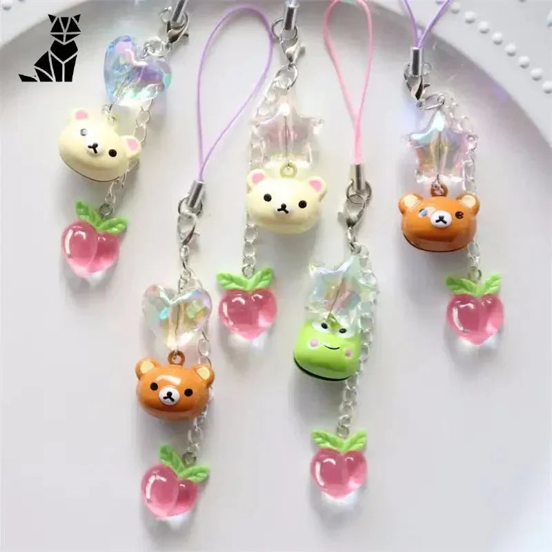 Breloques d’animaux kawaii sur porte-clés Kawaii Fishing/Ante Inspired porte-clés