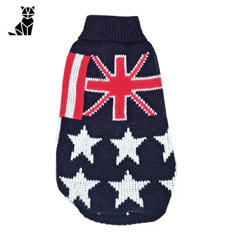 Chandail de conception festive pour chien avec drapeau britannique - Christmas Sweater for Cat : Winter Douceur