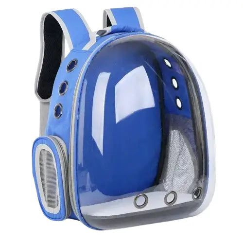 Sac à Dos De Transport Pour Chat Avec Vision Panoramique - Bleu Transparent Background