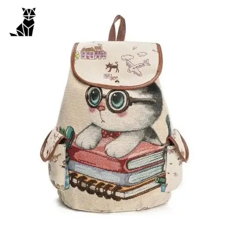 Sac à Dos De Voyage Avec Motif De Chat Pour Vos Aventures Aux Pays - Chat à Lunettes