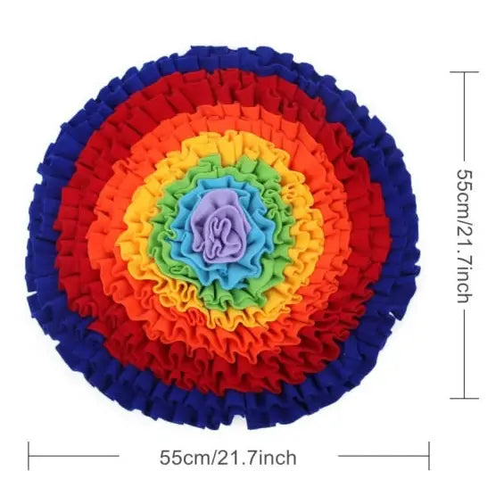 Pince à cheveux en forme de fleur arc-en-ciel sur le tapis d’éveil olfactif pour chiens - Alimentaire Research