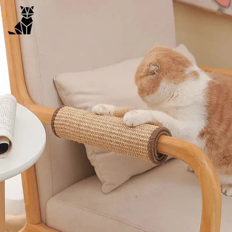 Tapis à gratter de luxe : Tapis Griffoir Chat sur une chaise